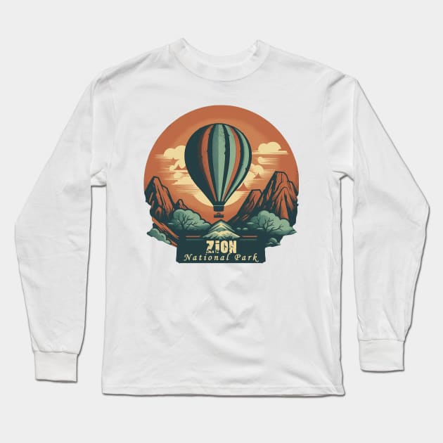 Zion National Park Long Sleeve T-Shirt by GreenMary Design